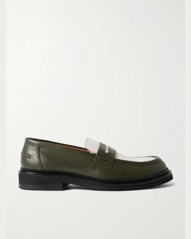 MR P. Jacques zweifarbige Pennyloafers aus Leder Grün