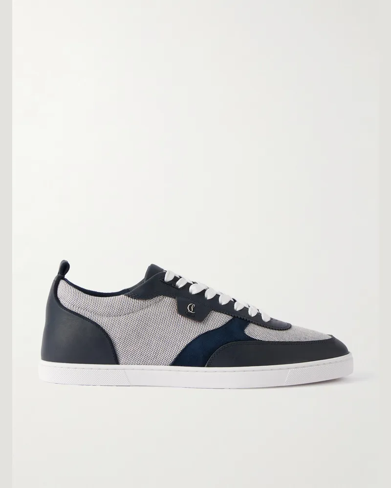 Christian Louboutin Tutti Rui Sneakers aus „Granariso“-Canvas mit Besatz aus Leder und Veloursleder Blau