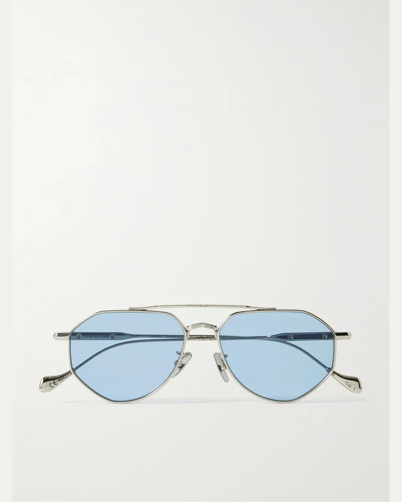Cutler and Gross The Great Frog Lynott Aviator-Style Titanium Sunglasses Silver