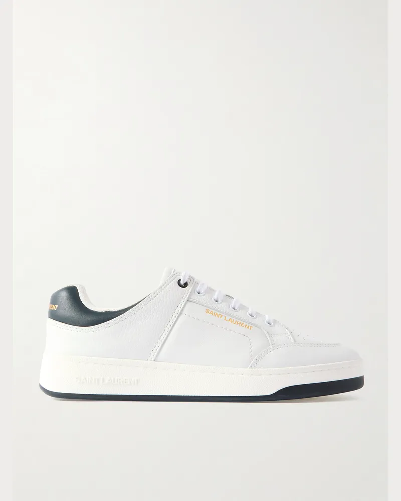 Saint Laurent SL/61 Perforated Leather Sneakers White