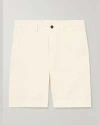 Canali Gerade geschnittene Bermudashorts aus Twill aus einer Baumwollmischung Neutral