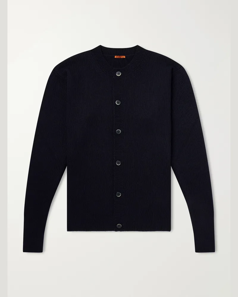 BARENA Virgin Wool Cardigan Blue