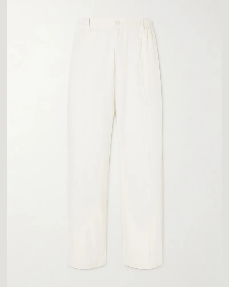 KARDO Kedar Straight-Leg Cotton Trousers Neutrals