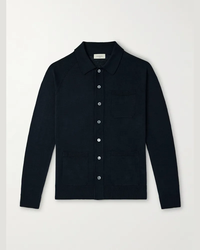 PIACENZA 1733 Cardigan aus einer Seiden-Leinenmischung Blau