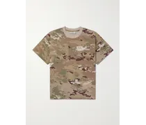 American Outdoorsman T-Shirt aus Baumwoll-Jersey mit Camouflage-Print in Stückfärbung