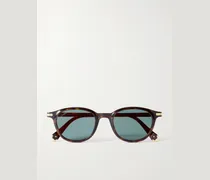 Round-Frame Tortoiseshell Acetate Sunglasses