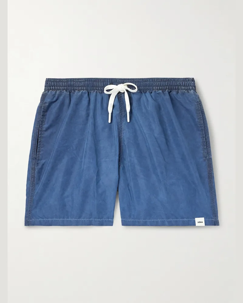 Altea Gerade geschnittene mittellange Badeshorts Blau