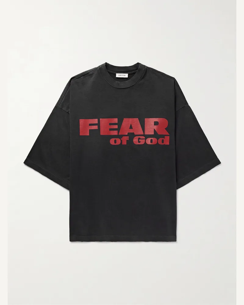 Fear of God Fear is Gone Oversized-T-Shirt aus Baumwoll-Jersey mit Logoprint Schwarz