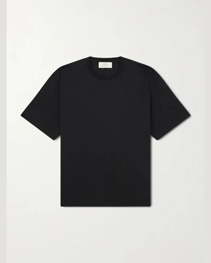 Studio Nicholson Bric Cotton-Jersey T-Shirt Black