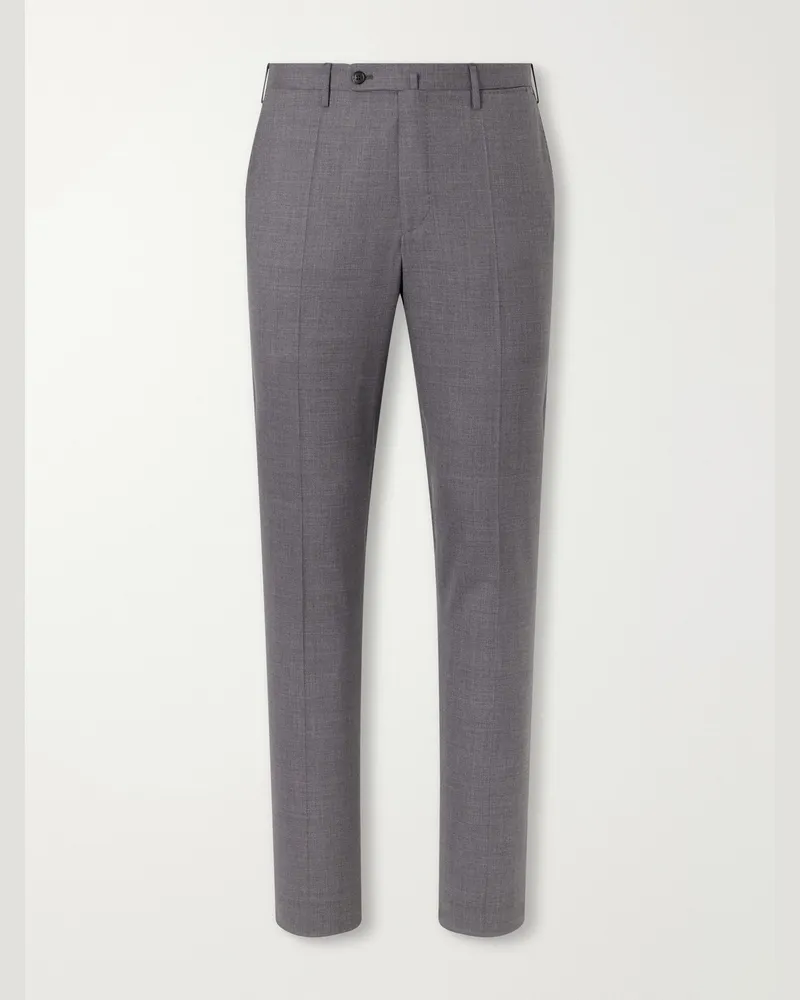 Slowear Incotex Straight-Leg Tropical Wool Suit Trousers Gray