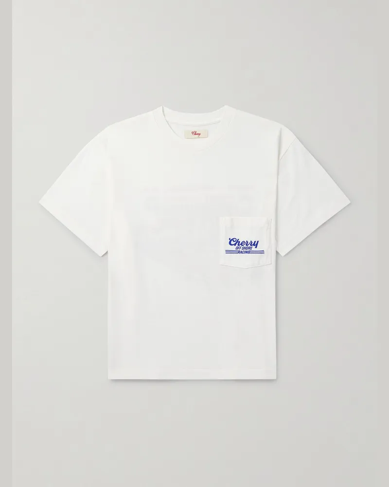 Cherry Los Angeles T-Shirt aus Baumwoll-Jersey mit Logoprint Weiß