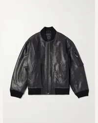 Rag & Bone Manston Lederjacke in Distressed-Optik Schwarz