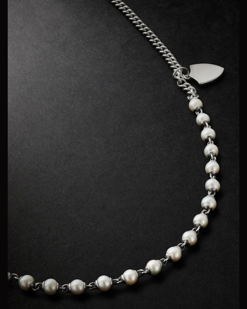 M. Cohen Mondi Anhängerkette aus Sterlingsilber mit Perlen Silber