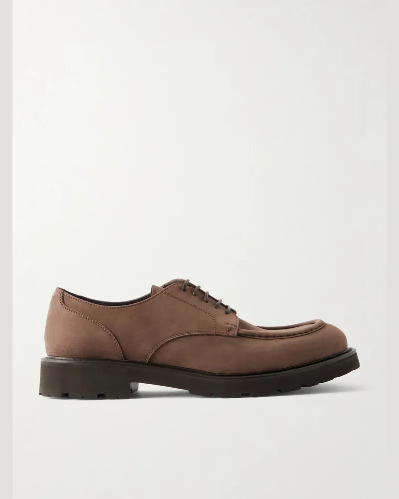 Canali Nubuck Derby Shoes Brown