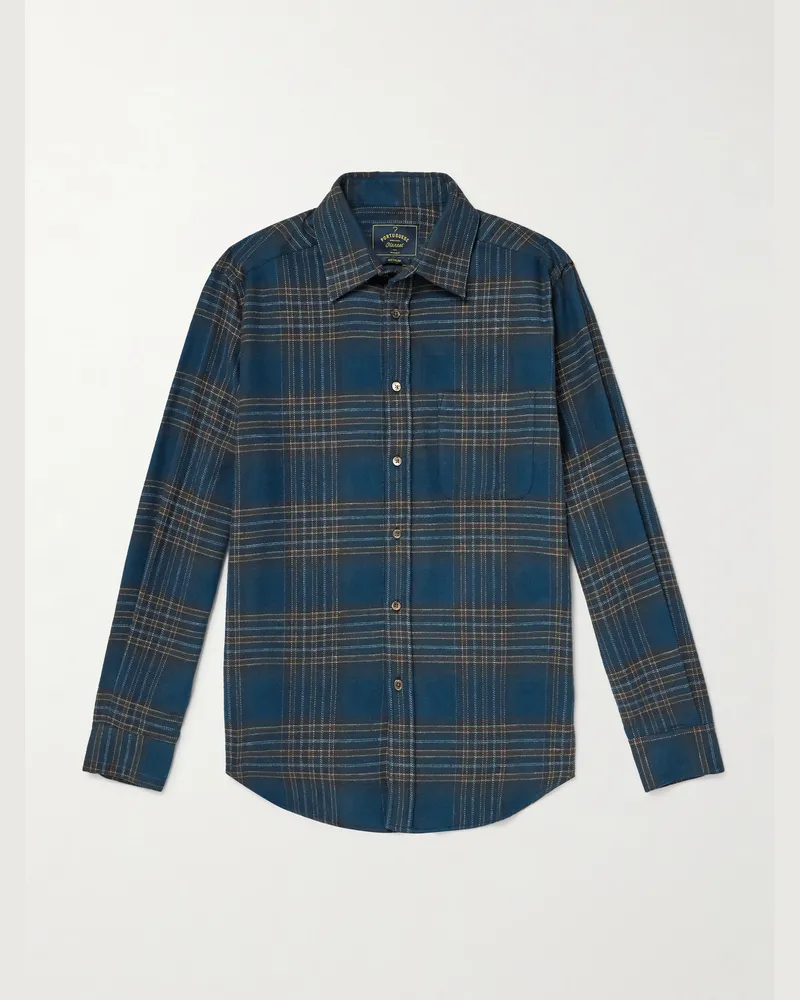 Portuguese Flannel Bossa kariertes Hemd aus Biobaumwolle Blau