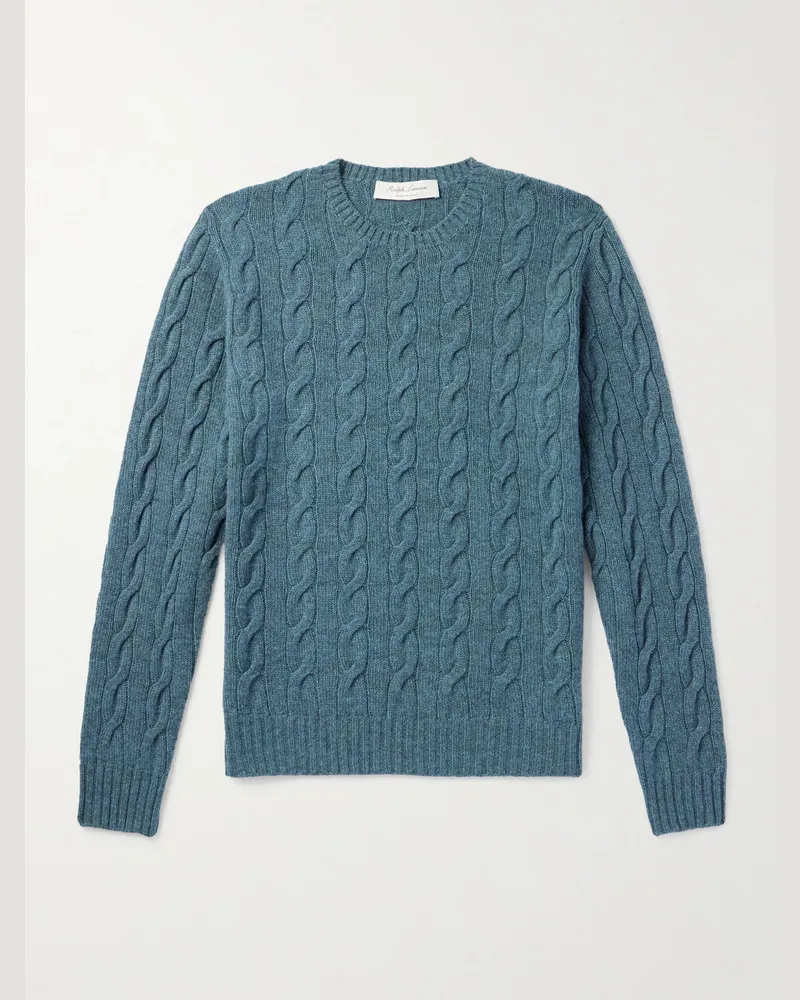 Ralph Lauren Pullover aus Kaschmir in Zopfstrick Blau