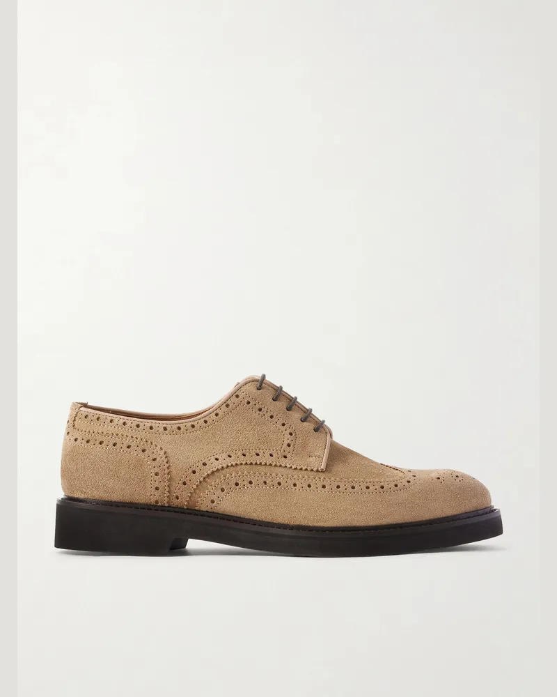 MR P. Brogues aus Veloursleder Neutral