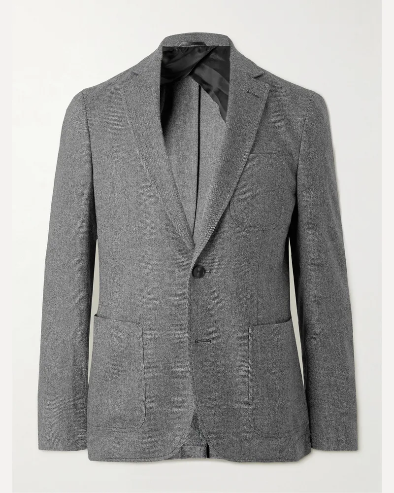 MR P. Schmal geschnittenes Sakko aus Donegal-Tweed Grau