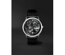 Slim d'Hermès Squelette Lune 39,5mm Automatic Uhr aus Titan mit Alligatorlederarmband, Ref.-Nr. 053606WW00