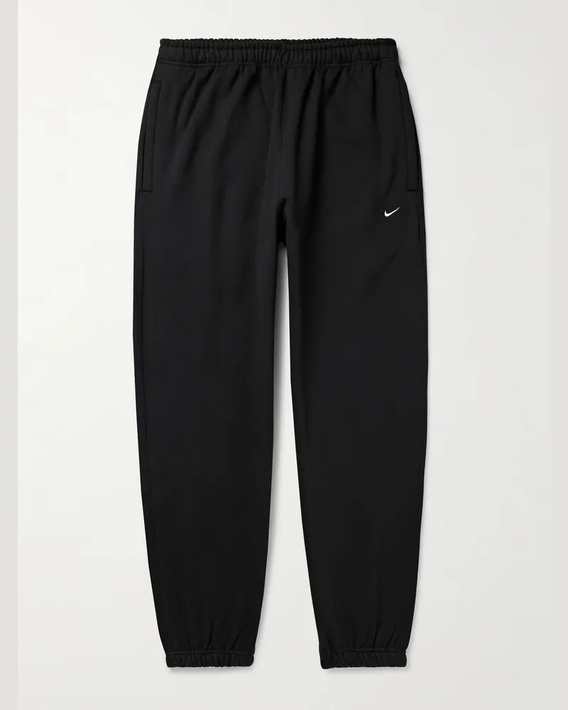 Nike Solo Swoosh schmal zulaufende Jogginghose aus Jersey aus einer Baumwollmischung mit Logostickerei Schwarz