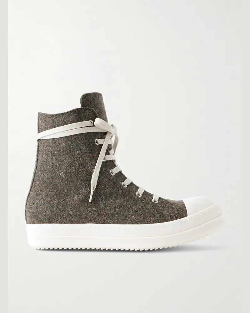Rick Owens High-Top-Sneakers aus robuster Wolle Grün
