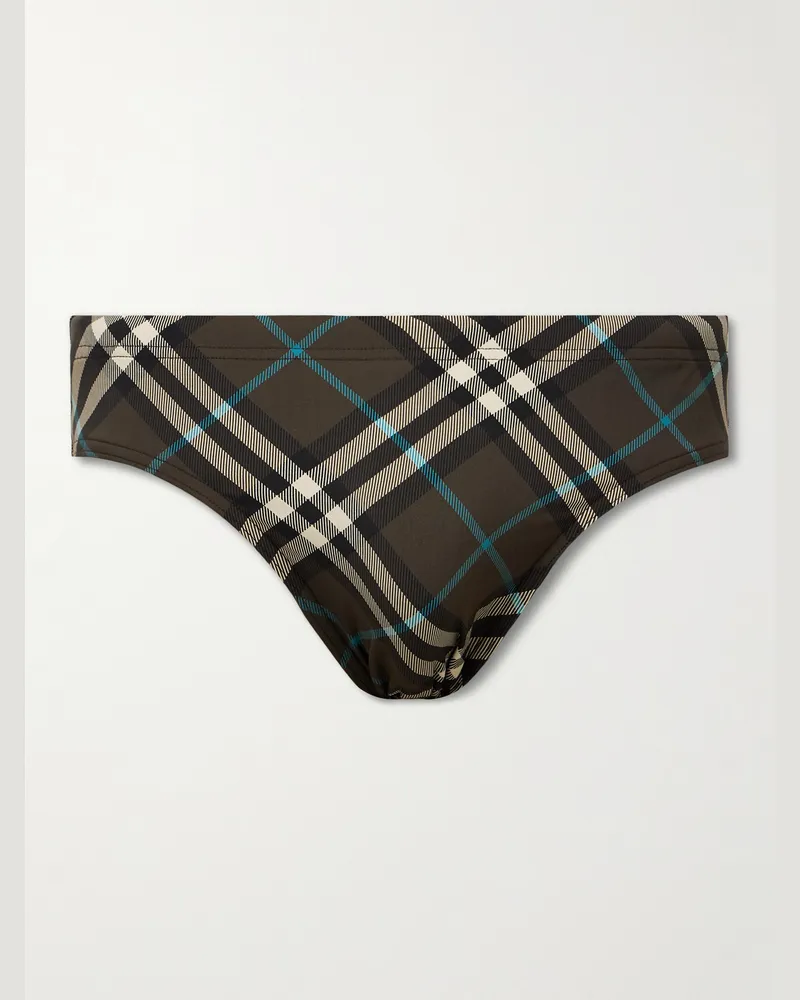 Burberry Badehose mit Karomuster Braun