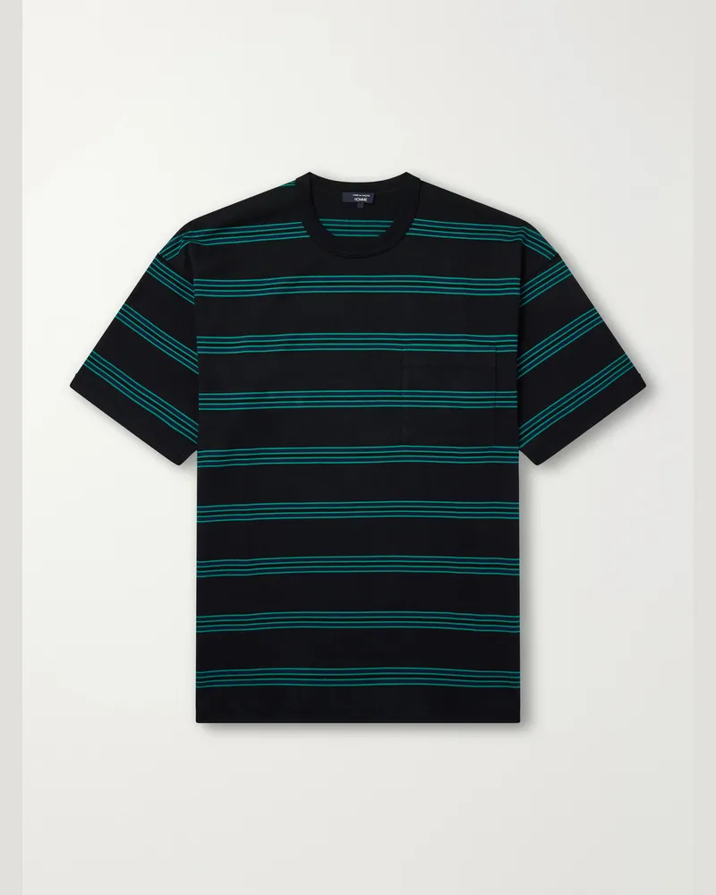 Comme des Garçons Striped Cotton-Jersey T-Shirt Black