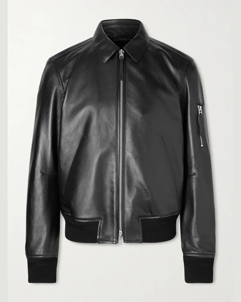 Tom Ford Blouson aus Leder Schwarz