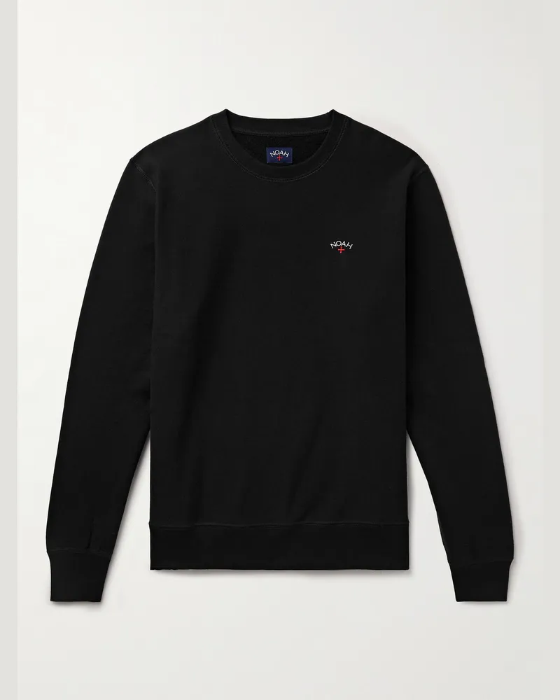 Noah NYC Core Sweatshirt aus Baumwoll-Jersey mit Logostickerei Schwarz