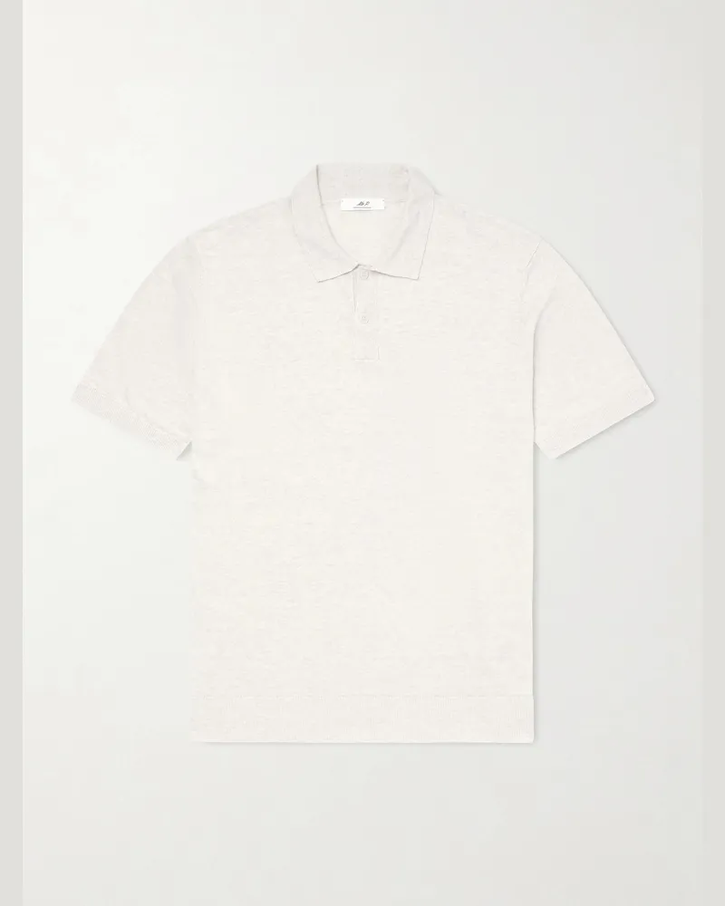 MR P. Linen and Cotton-Blend Polo Shirt Neutrals