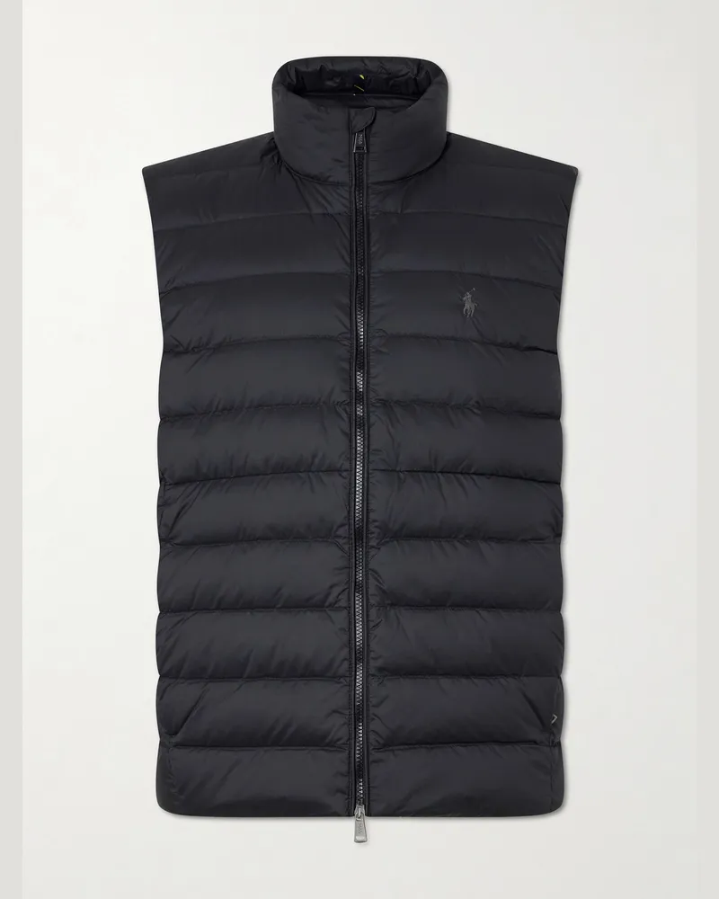 Ralph Lauren Logo-Embroidered Quilted Shell Down Gilet Black