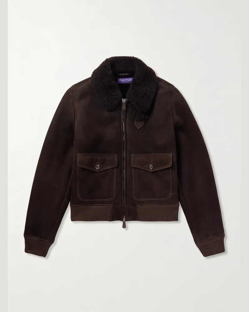 Ralph Lauren Welles Bomberjacke aus Shearling Braun