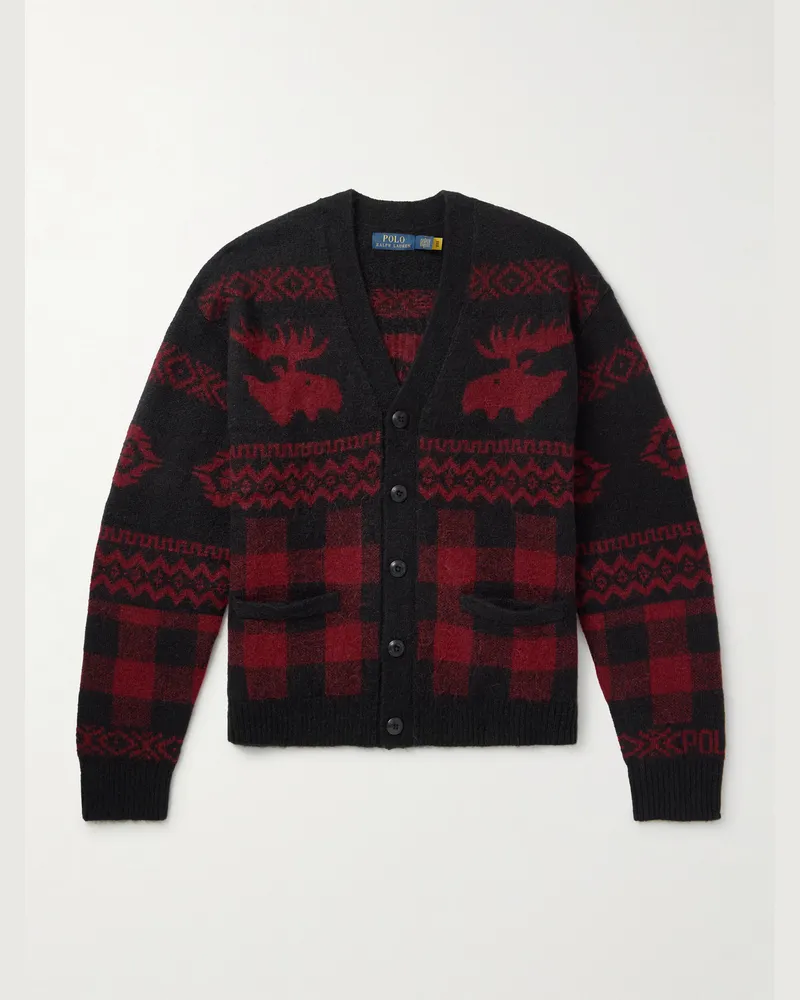 Ralph Lauren Cardigan aus Jacquard-Strick Rot