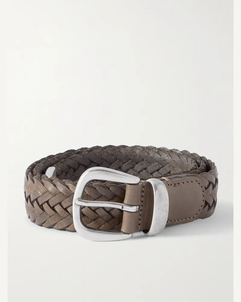 Anderson's Geflochtener Gürtel aus Leder, 3 cm Braun