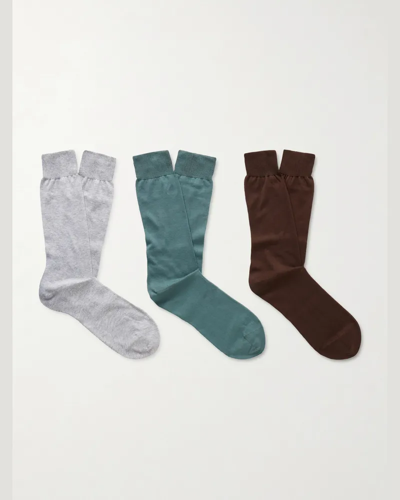 MR P. Three-Pack Organic Cotton Socks Multi