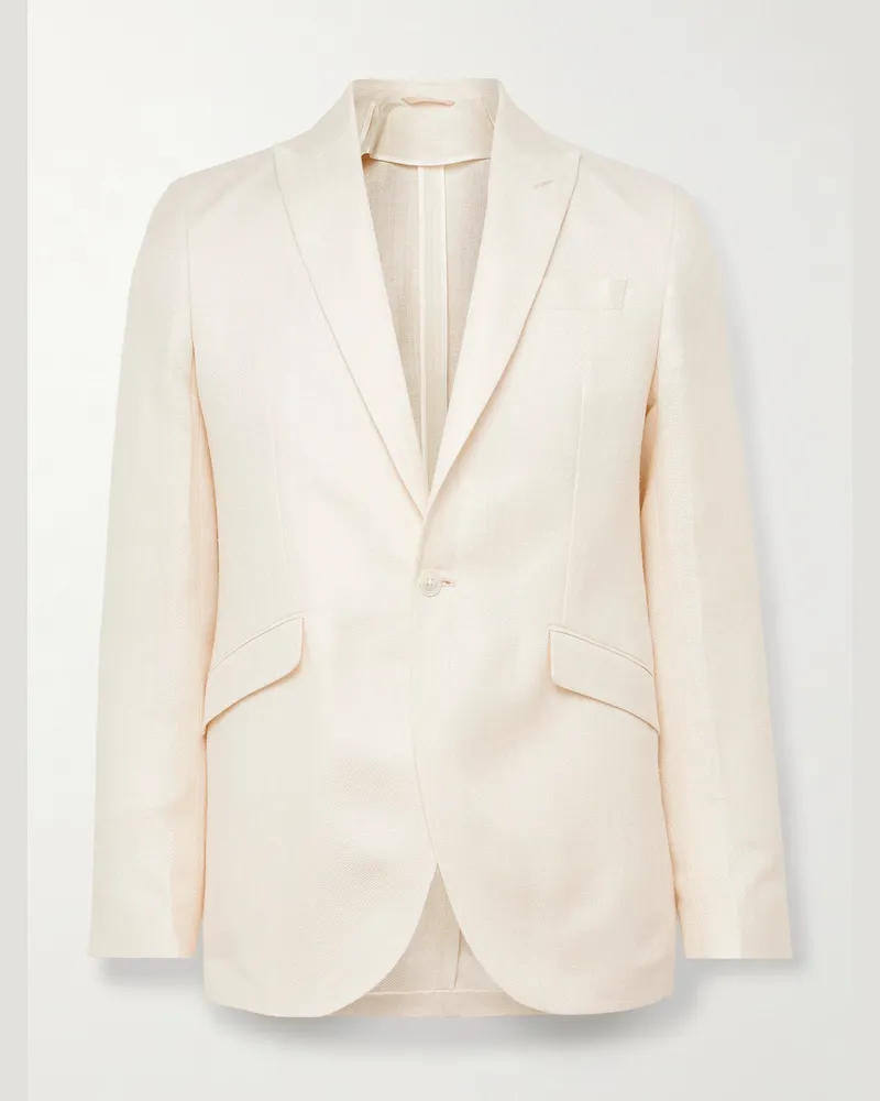 Favourbrook Slim-Fit Herringbone Linen and Silk-Blend Suit Jacket Neutrals