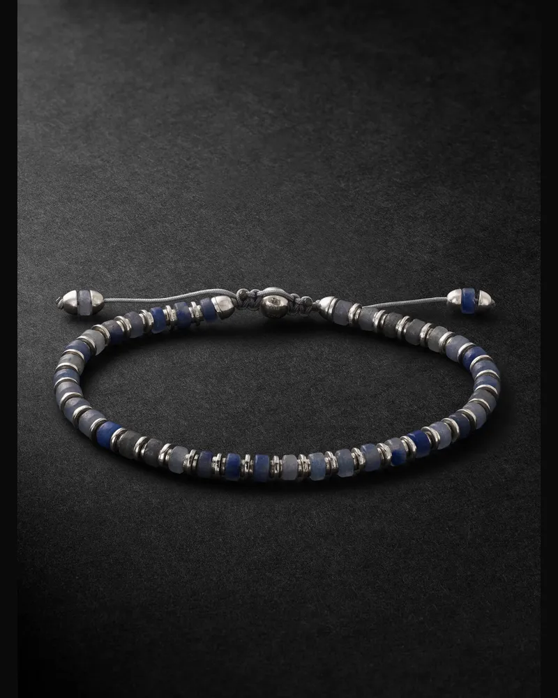 MAOR Sapet Sterling Silver Aventurine Beaded Bracelet Silver