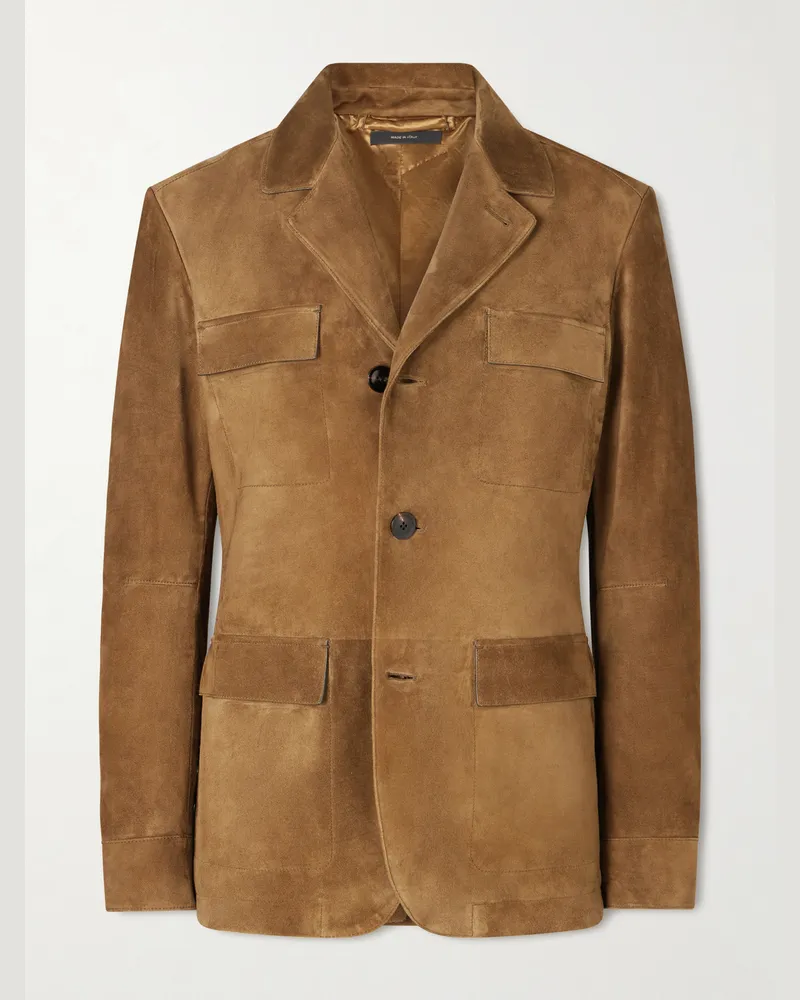Tom Ford Jacke aus Veloursleder Braun