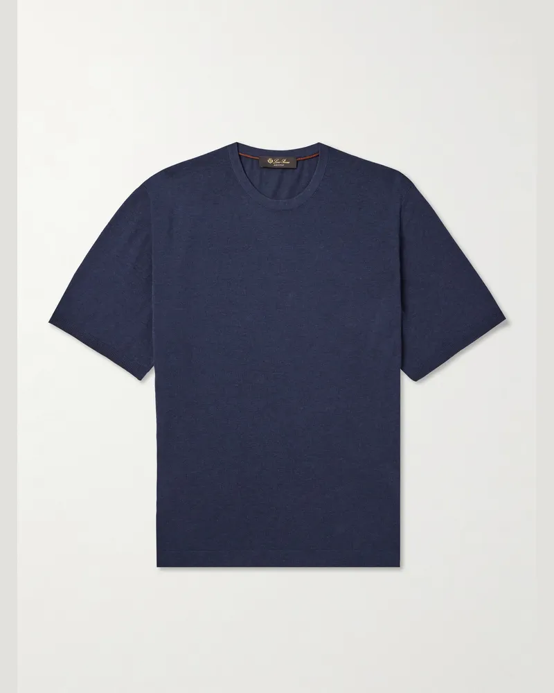 Loro Piana Bay T-Shirt aus Baumwolle Blau