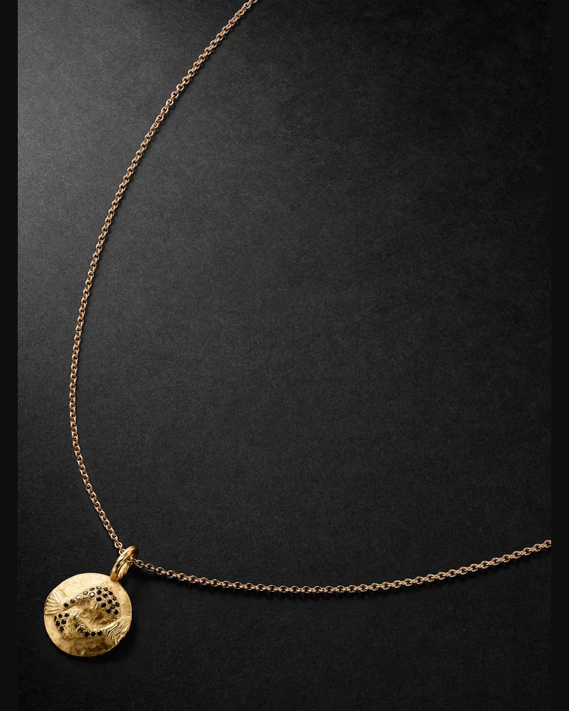 ELHANATI Sternzeichen Fische Anhängerkette aus Gold mit Diamanten Gold