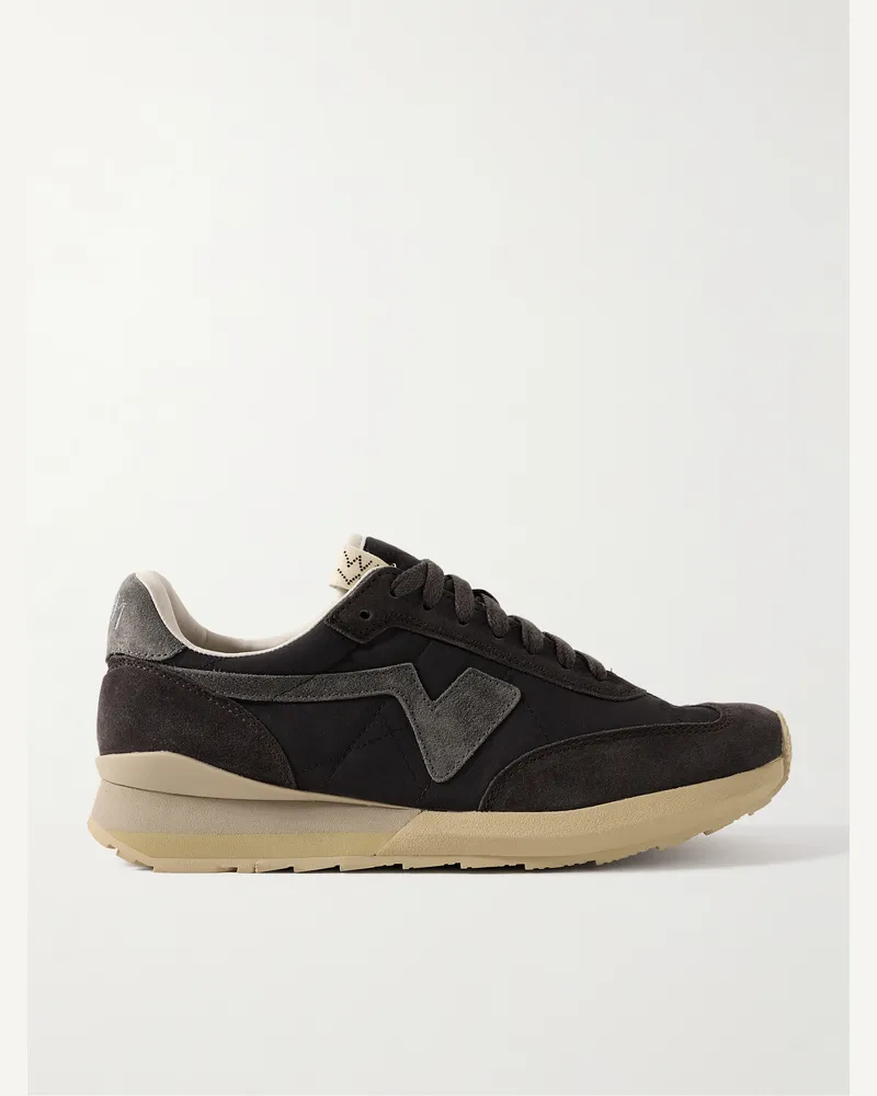 Visvim FKT Runner Sneakers aus Canvas mit Velourslederbesatz Schwarz