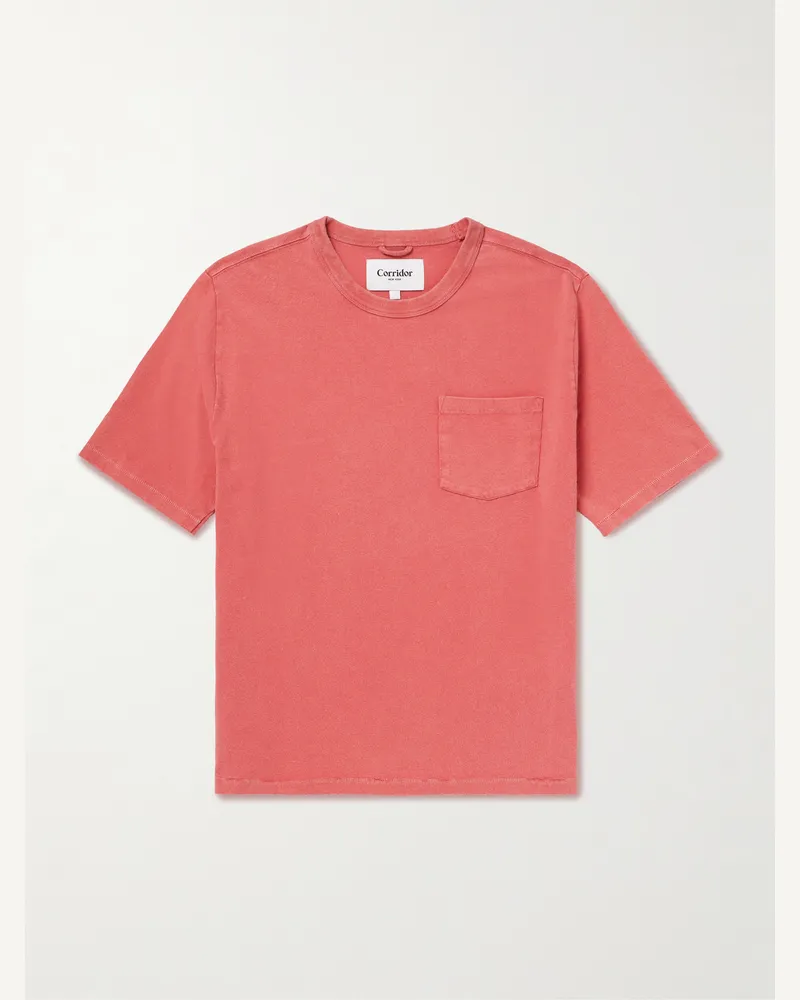 Corridor T-Shirt aus Baumwoll-Jersey in Stückfärbung Rot