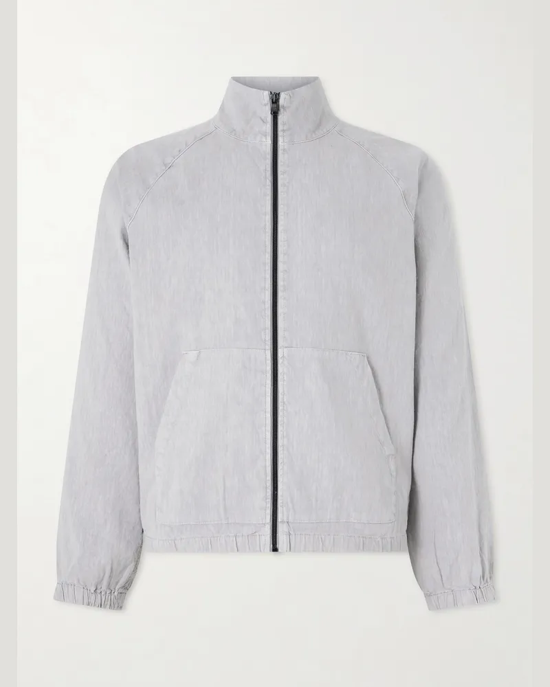James Perse Linen-Blend Blouson Jacket Gray