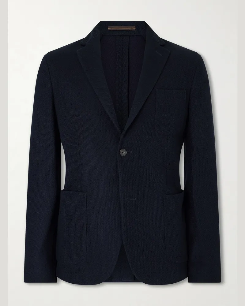 Slowear Wool-Blend Jersey Blazer Blue