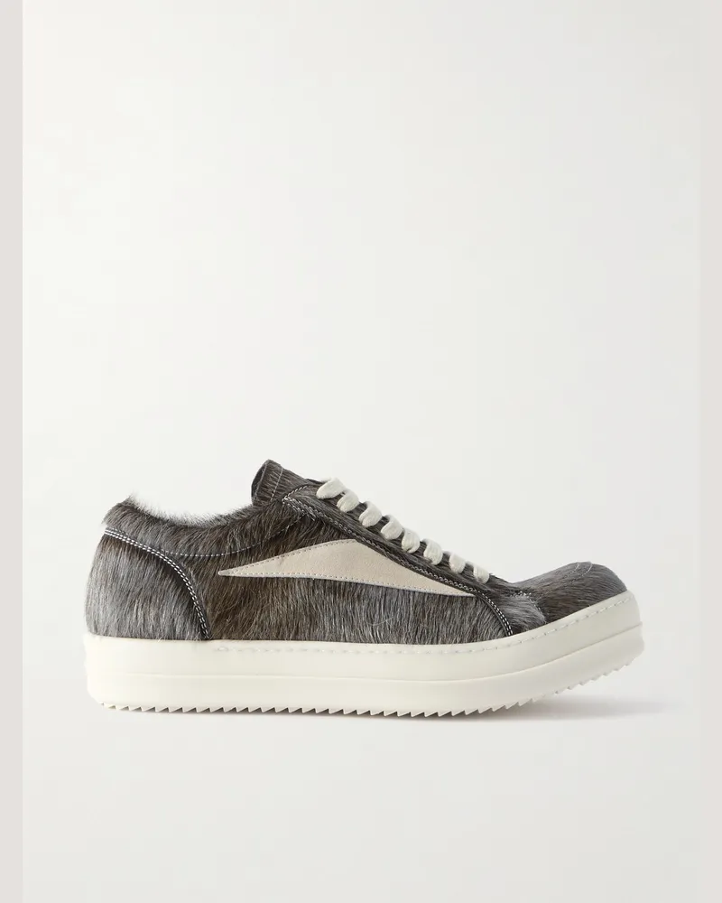 Rick Owens Vintage Sneakers aus Kalbshaar mit Velourslederbesatz Braun