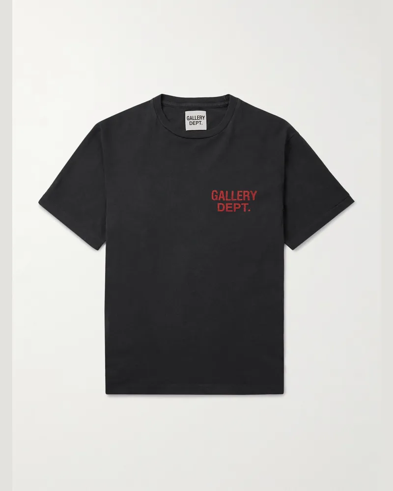 GALLERY DEPT. Souvenir Logo-Print Cotton-Jersey T-Shirt Black