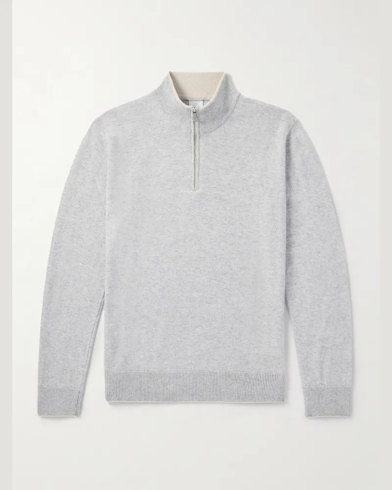 Eleventy Cashmere Half-Zip Sweater Gray