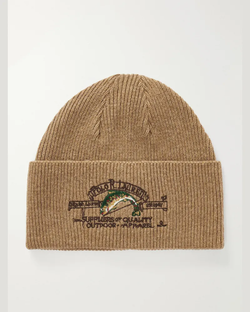 Ralph Lauren Embroidered Beanie Brown