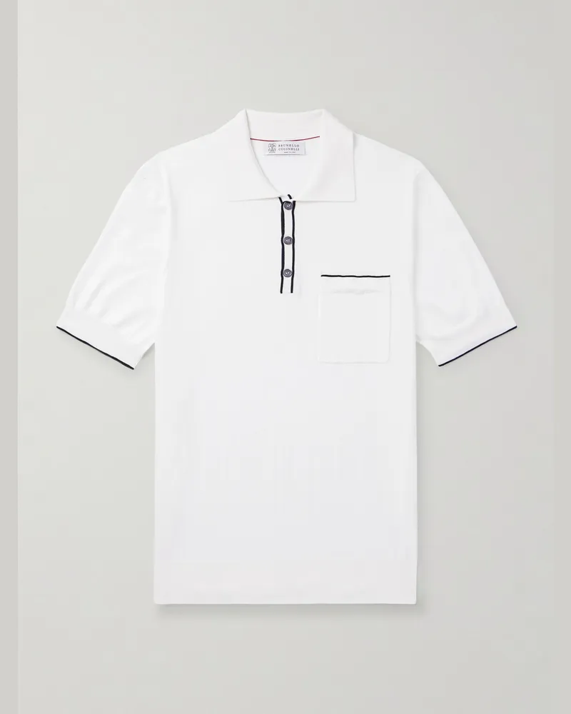 Brunello Cucinelli Cotton Polo Shirt White