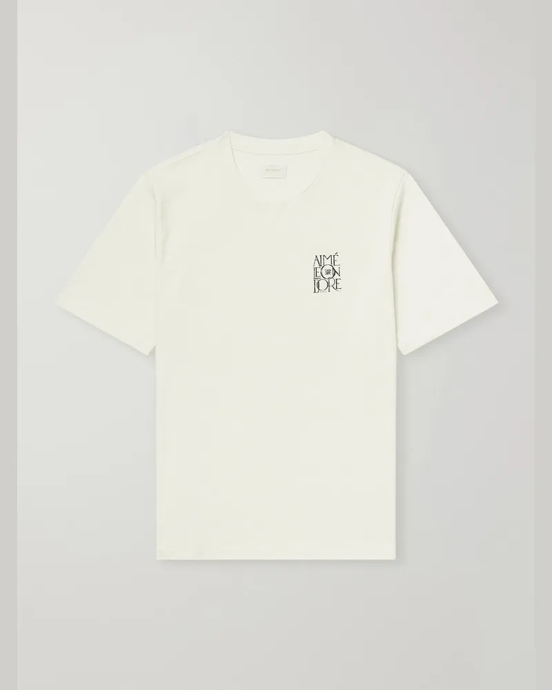 Aimé Leon Dore Logo-Print Cotton-Jersey T-Shirt White